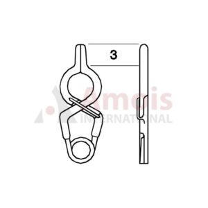 YASARGIL Aneurysm Clips, Standard, Temporary, Fenestrated 3.5mm, 3mm Straight, Closing Force 110 gms, Opening 7.4mm