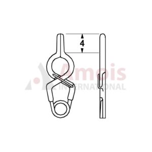 YASARGIL Aneurysm Clips, Standard, Temporary, Fenestrated 3.5mm, 4mm Straight, Closing Force 110 gms, Opening 7.4mm