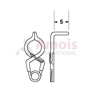 YASARGIL Aneurysm Clips, Standard, Temporary, Fenestrated 5mm, 5mm Angled 90 Degree, Closing Force 110 gms, Opening 5.5mm