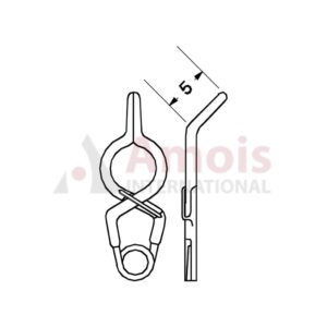 YASARGIL Aneurysm Clips, Standard, Temporary, Fenestrated 5mm, 5mm Angled 45 Degree, Closing Force 110 gms, Opening 6.5mm