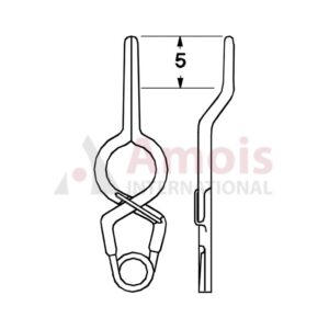 YASARGIL Aneurysm Clips, Standard, Temporary, Fenestrated 5mm, 5mm Bayonet, Closing Force 90 gms, Opening 7.9mm