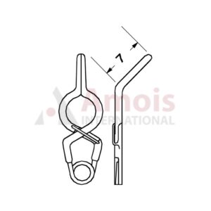 YASARGIL Aneurysm Clips, Standard, Temporary, Fenestrated 5mm, 7mm Angled 45 Degree, Closing Force 110 gms, Opening 7.2mm