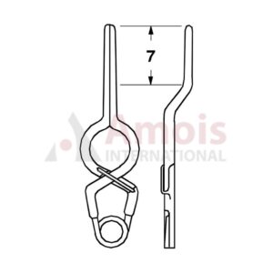 YASARGIL Aneurysm Clips, Standard, Temporary, Fenestrated 5mm, 7mm Bayonet, Closing Force 90 gms, Opening 8.8mm