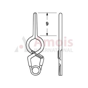 YASARGIL Aneurysm Clips, Standard, Temporary, Fenestrated 5mm, 9mm Straight, Closing Force 100 gms, Opening 9.1mm