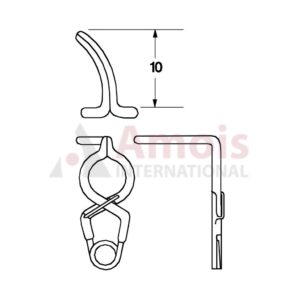 YASARGIL Aneurysm Clips, Standard, Temporary, Fenestrated 5mm, 10mm Bend Angled 90 Degree Jaw Tip Left Curved Closing Force 110 gms, Opening 5.8mm
