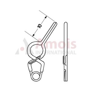 YASARGIL Aneurysm Clips, Standard, Temporary, Fenestrated 5mm, 10mm Straight, Side Right Opening, Closing Force 110 gms, Opening 8.8mm