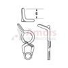 YASARGIL Aneurysm Clips, Standard, Temporary, Fenestrated 5mm, 5mm Bend Angled 45 Degree, Side Left Opening, Closing Force 110 gms, Opening 5.8mm