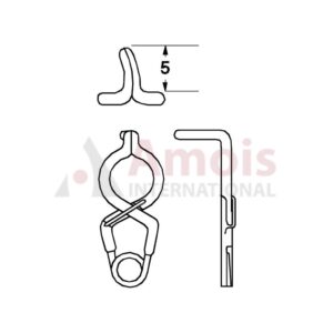 YASARGIL Aneurysm Clips, Standard, Temporary, Fenestrated 5mm, 5mm Bend Angled 90 Degree Jaw Tip Left Curved Closing Force 110 gms, Opening 5.8mm