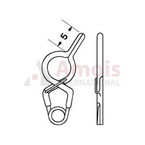 YASARGIL Aneurysm Clips, Standard, Temporary, Fenestrated 5mm, 5mm Straight, Side Right Opening, Closing Force 110 gms, Opening 7.0mm