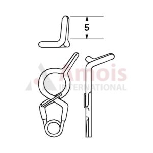 YASARGIL Aneurysm Clips, Standard, Temporary, Fenestrated 5mm, 5mm Bend Angled 45 Degree, Side Right Opening, Closing Force 110 gms, Opening 5.8mm