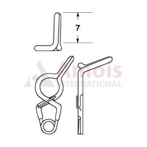 YASARGIL Aneurysm Clips, Standard, Temporary, Fenestrated 5mm, 7mm Bend Angled 45 Degree, Side Right Opening, Closing Force 110 gms, Opening 6.2mm