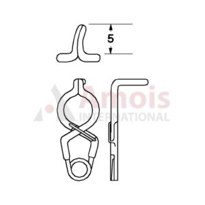 YASARGIL Aneurysm Clips, Standard, Temporary, Fenestrated 5mm, 5mm Bend Angled 90 Degree Jaw Tip Right Curved Closing Force 110 gms, Opening 5.8mm