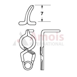 YASARGIL Aneurysm Clips, Standard, Temporary, Fenestrated 5mm, 7mm Bend Angled 90 Degree Jaw Tip Right Curved Closing Force 110 gms, Opening 5.8mm