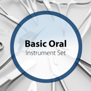 Basic oral instrument set for dental and oral surgery, featuring stainless steel mirrors, probes, forceps, and essential tools for everyday clinical procedures.