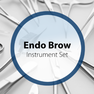 Endo brow instrument set for cosmetic surgery, featuring precision stainless steel tools used in endoscopic brow lift and facial rejuvenation procedures.