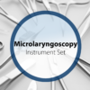 Microlaryngoscopy instrument set for ENT surgery, including stainless steel forceps, scissors, and specialized tools for precise laryngeal and vocal cord procedures.