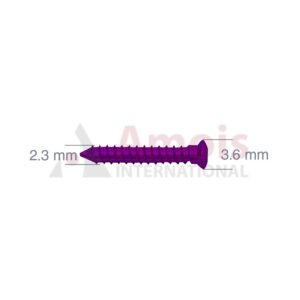 Fracture Screw with Full Thread, Titanium, Dia. 2.3mm, Self-Tapping
