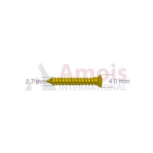 Mandibular Screw with Full Thread, Titanium, Dia. 2.7mm, Self-Tapping