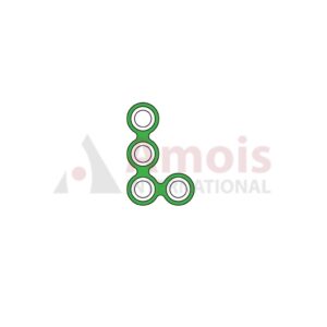 Medium L-Plate 1.6mm, Titanium, 4 Holes, Right, Profile 0.6mm P=5 Piece