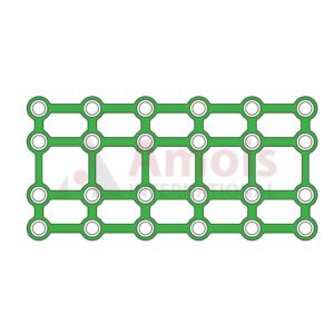Medium Rectangular Plate 1.6 mm, Titaniu 6x4 Holes, Profile 0.6mm P=1 Piece