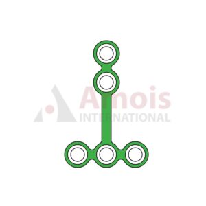 Medium T-Plate 1.6 mm, Titanium, 5 Holes, 10.0mm Web, Wide, Profile 0.6mm, P=5 Pieces