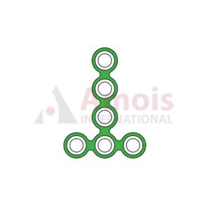 Medium T-Plate 1.6 mm, Titanium, 6 Holes, Wide, Profile 0.6mm P=5 Piece