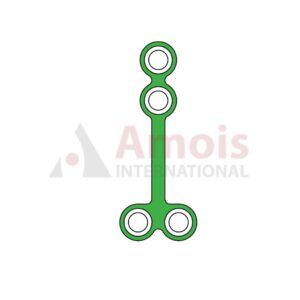 Medium T-Plate 1.6 mm, Titanium, 4 Holes, 12.0mm Web, Narrow, Profile 0.6mm, P=5 Pieces