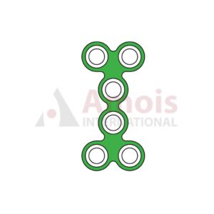 Medium T-Plate 1.6 mm, Titanium, 6 Holes, Double, Narrow, Profile 0.6mm, P=5 Pieces
