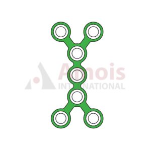 Medium Y-Plate 1.6mm, Titanium, 7 Holes, Double, Profile 0.6mm P=5 Piece