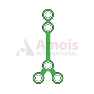 Medium Y-Plate 1.6mm, Titanium, 5 Holes, 12.0mm Web, Profile 0.6mm, P=5 Pieces