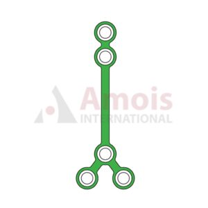 Medium Y-Plate 1.6mm, Titanium, 5 Holes, 16.0mm Web, Profile 0.6mm, P=5 Pieces