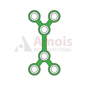 Medium Y-Plate 1.6mm, Titanium, 6 Holes, Double, 8.0mm Web, Profile 0.6mm, P=5 Pieces