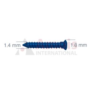 Micro Emergency Screw with Full Thread, Titanium, Dia. 1.4mm, Self-Tapping, P=5 Pieces