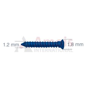 Micro Screw with Full Thread, Titanium, Dia. 1.2mm, Self-Tapping, P=5 Pieces