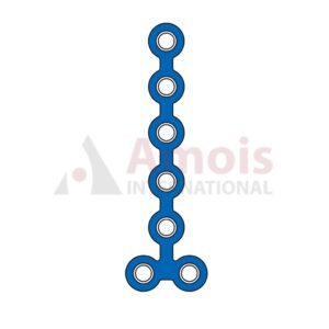 Micro T-Plate 1.2 mm, Titanium, 7 Holes, Profile 0.6mm P=5 Piece
