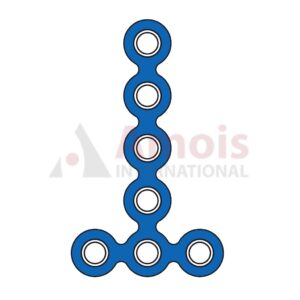 Micro T-Plate 1.2 mm, Titanium, 7 Holes, Profile 0.6mm, Wide, P=5 Piece
