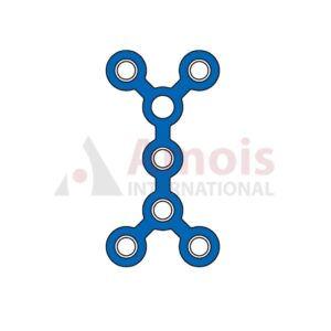 Micro Y-Plate 1.2 mm, Titanium, 7 Holes, Double, Profile 0.6mm P=5 Piece