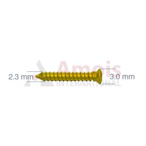 Mini Emergency Screw with Full Thread, Titanium, Dia. 2.3mm, Self-Tapping, P=5 Pieces