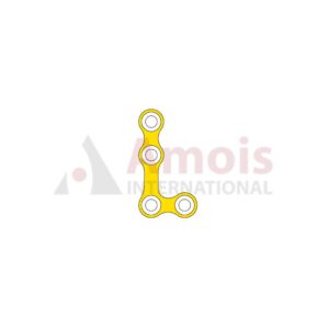 Mini L-Plate 2.0mm, Titanium, 4 Holes, 9.0mm Web, Right, Profile 1.0mm, P=5 Pieces