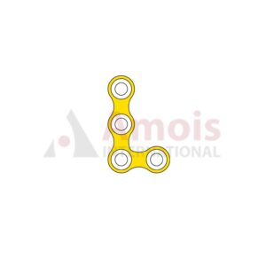 Mini L-Plate 2.0mm, Titanium, 4 Holes, Right, Profile 0.6mm P=5 Piece