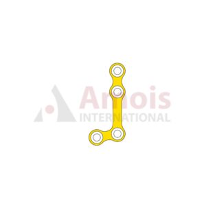 Mini L-Plate 2.0mm, Titanium, 4 Holes, 12.0mm Web, 100 Deg, Left, Profile 1.0mm, P=5 Pieces