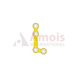 Mini L-Plate 2.0mm, Titanium, 4 Holes, 12.0mm Web, 100 Deg, Right, Profile 1.0mm, P=5 Pieces