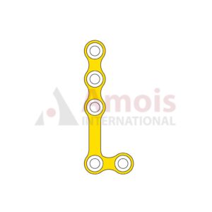 Mini L-Plate 2.0mm, Titanium, 5 Holes, 12.0mm Web, Right, Profile 0.6mm, P=5 Pieces