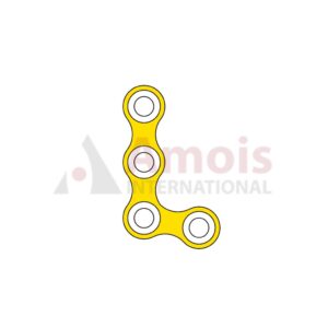 Mini L-Plate 2.0mm, Titanium, 4 Holes, 100 Deg, Right, Profile 1.0mm, P=5 Piece