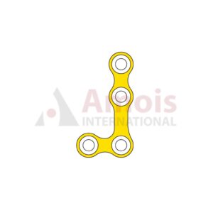 Mini L-Plate 2.0mm, Titanium, 4 Holes, 9.0mm Web, Left, Profile 0.6mm, P=5 Pieces