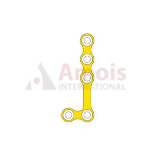 Mini L-Plate 2.0mm, Titanium, 5 Holes, 12.0mm Web, Left, Profile 1.0mm, P=5 Pieces