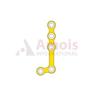 Mini L-Plate 2.0mm, Titanium, 5 Holes, 12.0mm Web, 100 Deg, Left, Profile 0.75mm, P=5 Pieces