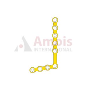 Mini L-Plate 2.0mm, Titanium, 9 Holes, 12.0mm Web, 100 Deg, Left, Profile 0.75mm, P=5 Pieces