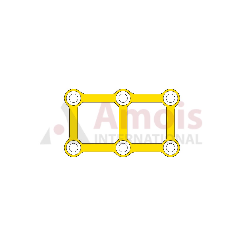 Mini Rectangular Plate 2.0 mm, Titanium, 3x2 Holes, Profile 1.0mm P=5 Piece