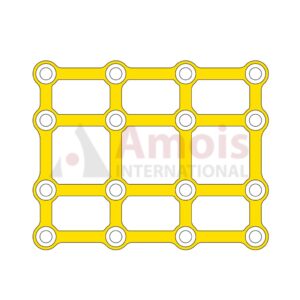 Mini Rectangular Plate 2.0 mm, Titanium, 4x4 Holes, Profile 1.0mm P=5 Piece